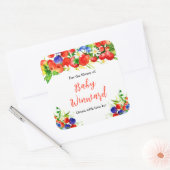 Summer Mixed Berries Baby Shower Bookplate Vierkante Sticker (Envelop)