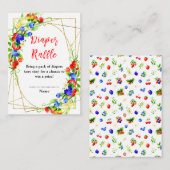 Summer Mixed Berries Baby Shower Diaper Raffle Informatiekaartje (Voorkant / Achterkant)