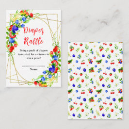 Summer Mixed Berries Baby Shower Diaper Raffle Informatiekaartje