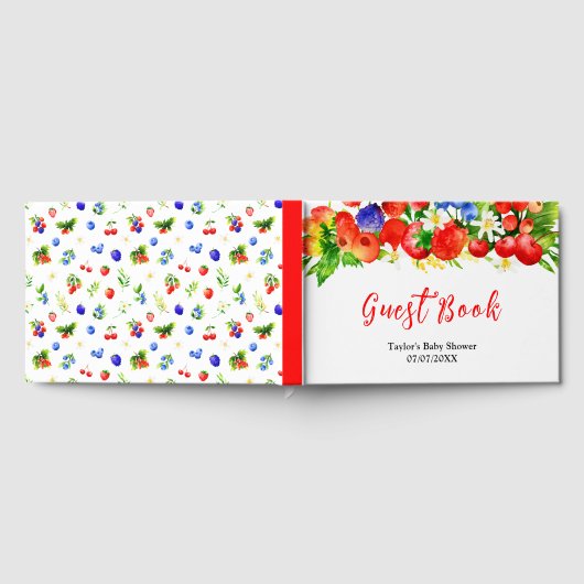Summer Mixed Berries Baby Shower Gastenboek (Volledig)