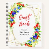 Summer Mixed Berries Baby Shower Guest Book Notitieboek (Voorkant)