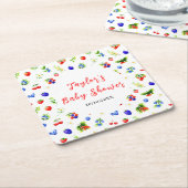Summer Mixed Berries Baby Shower Kartonnen Onderzetters (Schuin)