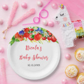 Summer Mixed Berries Baby Shower Papieren Bordje (Feest)