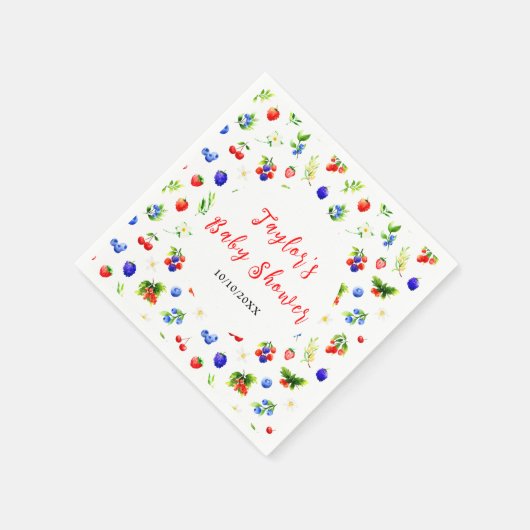 Summer Mixed Berries Baby Shower Servet (Hoek)