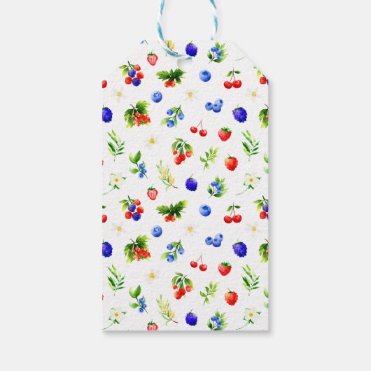 Summer Mixed Berries Baby Shower Thank You Cadeaulabel (Achterkant)