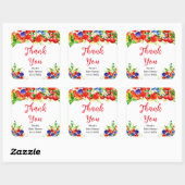 Summer Mixed Berries Baby Shower Thank You Vierkante Sticker (Vel)