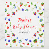 Summer Mixed Berries Baby Shower Wijn Etiket (Enkel label)