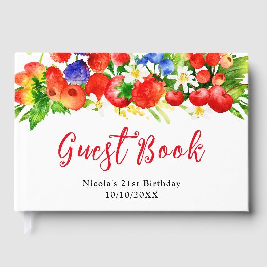 Summer Mixed Berries Birthday Gastenboek (Voorkant)