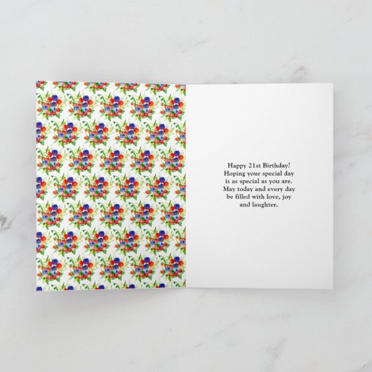 Summer Mixed Berries Birthday Kaart (Binnen)