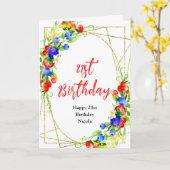 Summer Mixed Berries Birthday Kaart (Gele Bloem)