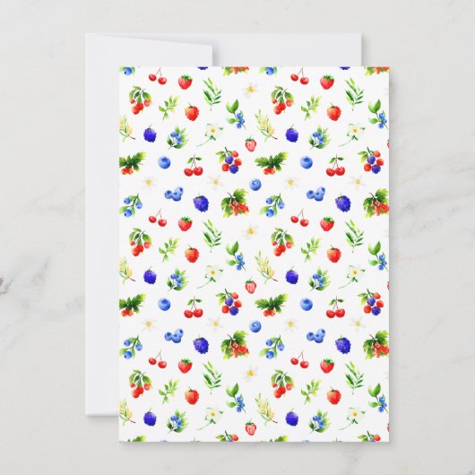 Summer Mixed Berries Birthday Party Bedankkaart (Achterkant)