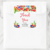Summer Mixed Berries Birthday Thank You Vierkante Sticker (Tas)