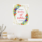 Summer Mixed Berries Birthday Welcome Poster (Keuken)
