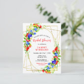 Summer Mixed Berries Bridal Shower Briefkaart (Staand voorkant)