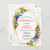 Summer Mixed Berries Bridal Shower Briefkaart (Voorkant / Achterkant)