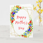 Summer Mixed Berries Happy Moederdag Kaart (Gele Bloem)