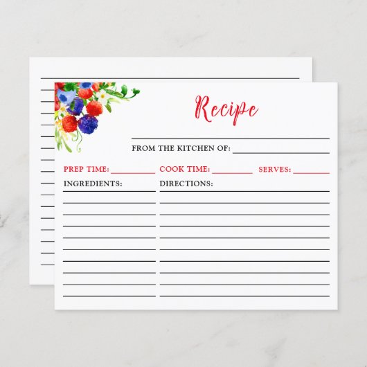 Summer Mixed Berries Recept Kaart (Voorkant / Achterkant)