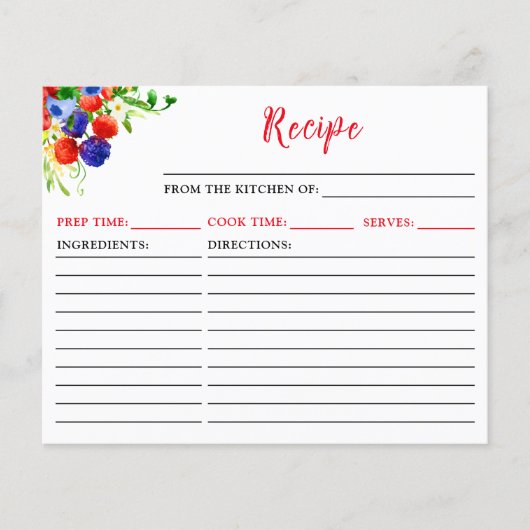 Summer Mixed Berries Recept Kaart (Voorkant)