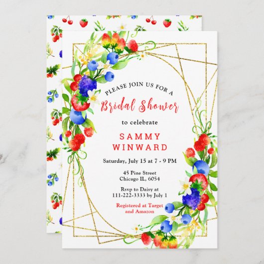 Summer Mixed Berries Vrijgezellenfeest Kaart (Voorkant / Achterkant)