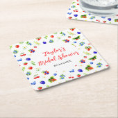 Summer Mixed Berries Vrijgezellenfeest Kartonnen Onderzetters (Schuin)