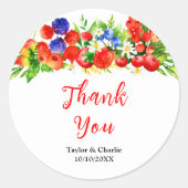 Summer Mixed Berries Wedding Thank You Ronde Sticker (Voorkant)