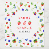 Summer Mixed Berries Wedding Wijn Etiket (Enkel label)