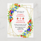 Summer Mixed Berries with Foliage Wedding Briefkaart (Voorkant)