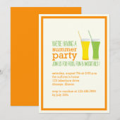 Summer Mocktails and Juices Party Invitation Kaart (Voorkant / Achterkant)
