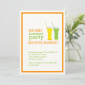 Summer Mocktails and Juices Party Invitation Kaart (Staand voorkant)