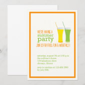 Summer Mocktails and Juices Party Invitation Kaart (Voorkant / Achterkant)
