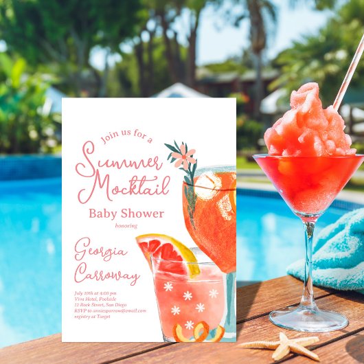 Summer Mocktails Baby shower Kaart