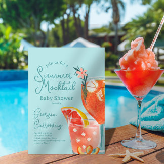 Summer Mocktails Baby shower Kaart