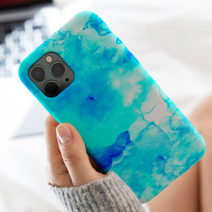 Summer modern blauw zee met de hand geschilderde w Case-Mate iPhone case
