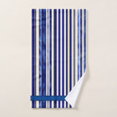 Summer Modern Navy Blue Boat Stripes Collectie Bad Handdoek (Handdoek)