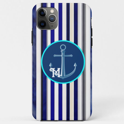 Summer Modern Navy Blue Boat Stripes Collectie Case-Mate iPhone Case (Achterkant)