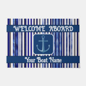 Summer Modern Navy Blue Boat Stripes Collectie Deurmat (Voorkant)