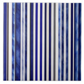 Summer Modern Navy Blue Boat Stripes Collectie Tegeltje (Voorkant)