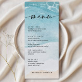 Summer Moderne Coastal Beach Wedding Menu Cards