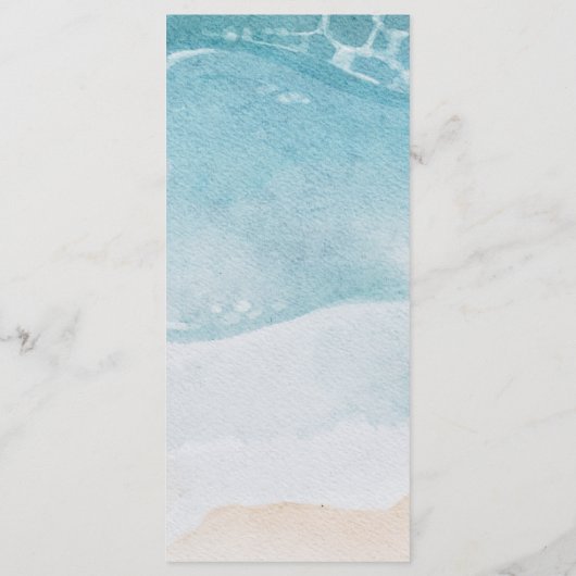 Summer Moderne Coastal Beach Wedding Menu Cards (Achterkant)