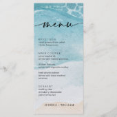 Summer Moderne Coastal Beach Wedding Menu Cards (Voorkant)