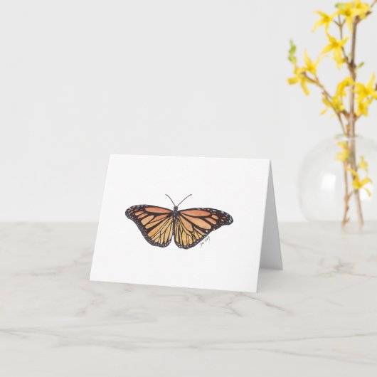 Summer Monarch Butterfly Folded Note Card Kaart (Gele Bloem)
