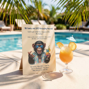 Summer Monkey 50ste Verjaardagsfeest Laten we Gek Kaart