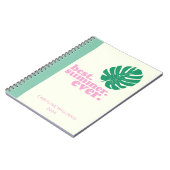 Summer Monstera Leaf Natuur gepersonaliseerd Notitieboek (Linkerzijde)