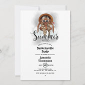 Summer Mood Blonde Bachelorette Invitation Kaart (Achterkant)