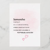 Summer Mood Mode strand Glam Lady Folie Invitatie Folie Uitnodiging (Achterkant)