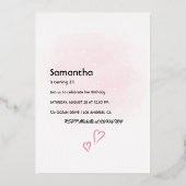 Summer Mood Mode strand Glam Lady Folie Invitatie Uitnodiging (Achterkant)