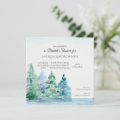 Summer Mountain Lakeside w Trees Vrijgezellenfeest Kaart (Staand voorkant)