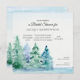 Summer Mountain Lakeside w Trees Vrijgezellenfeest Kaart