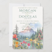 Summer Mountains and Stream Wedding Invitation Kaart (Voorkant)