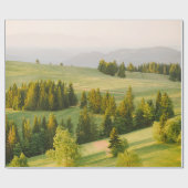 summer mountains green grass and blue sky landscap cadeaupapier (Vlak)